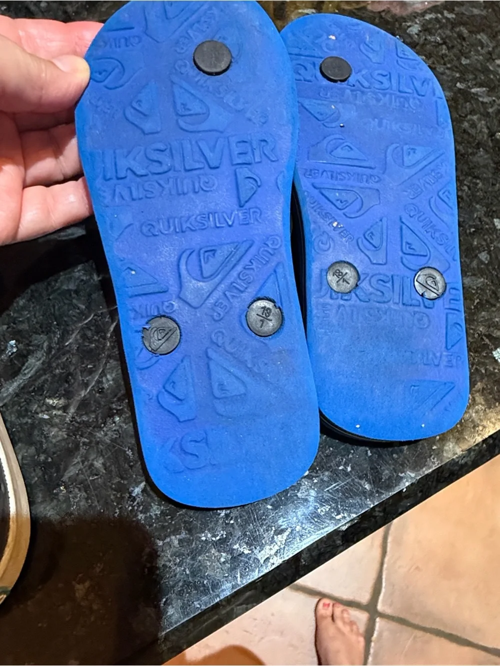 Quiksilver Blue Flip-Flops for little boys